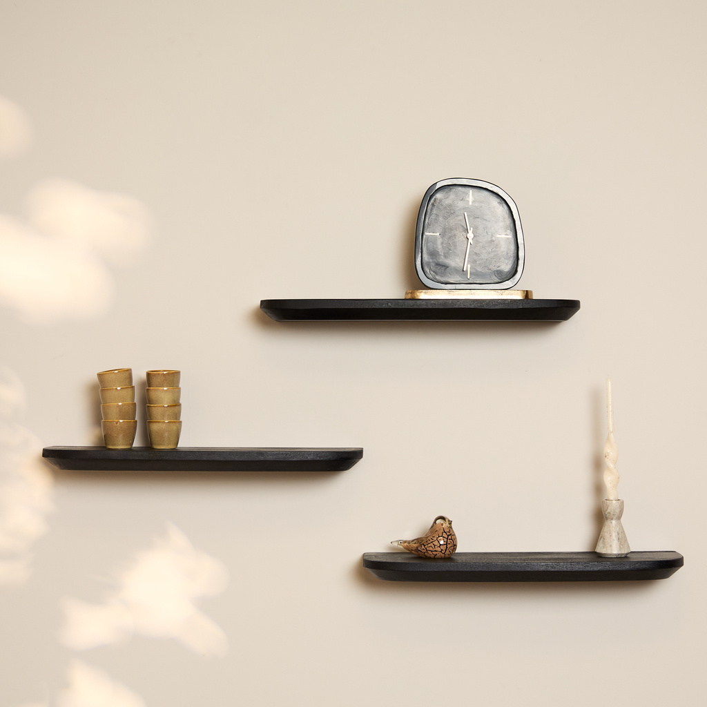 Starfurn Wandplank Gusta Zwart | 60 cm | Set van 3