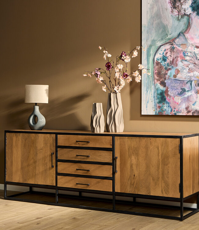 Starfurn Dressoir Denver | Mangohout en staal | 210 cm