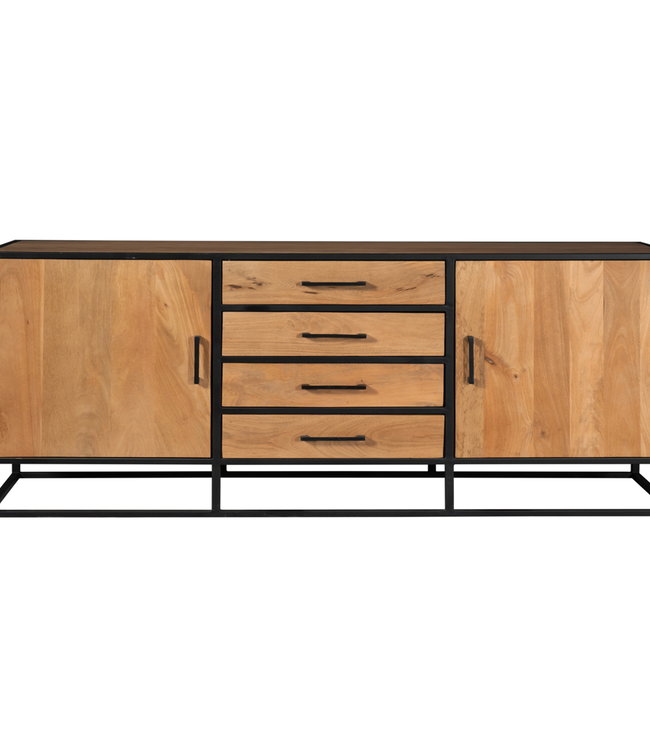 Starfurn Dressoir Denver | Mangohout en staal | 210 cm