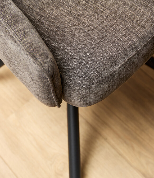 Starfurn Eetkamerstoel Hanna | Antraciet Bruin | Met armleuning (set van 2)