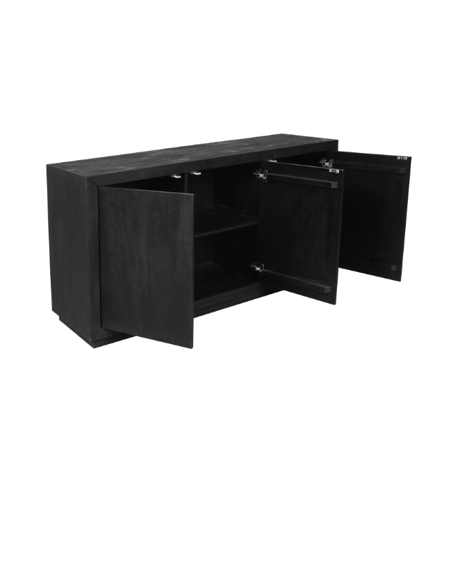 Starfurn Dressoir Brussel Zwart 3 deuren | 150x45x80 cm