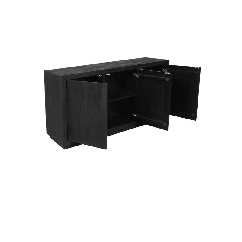 Starfurn Dressoir Brussel Zwart 3 deuren | 150x45x80 cm