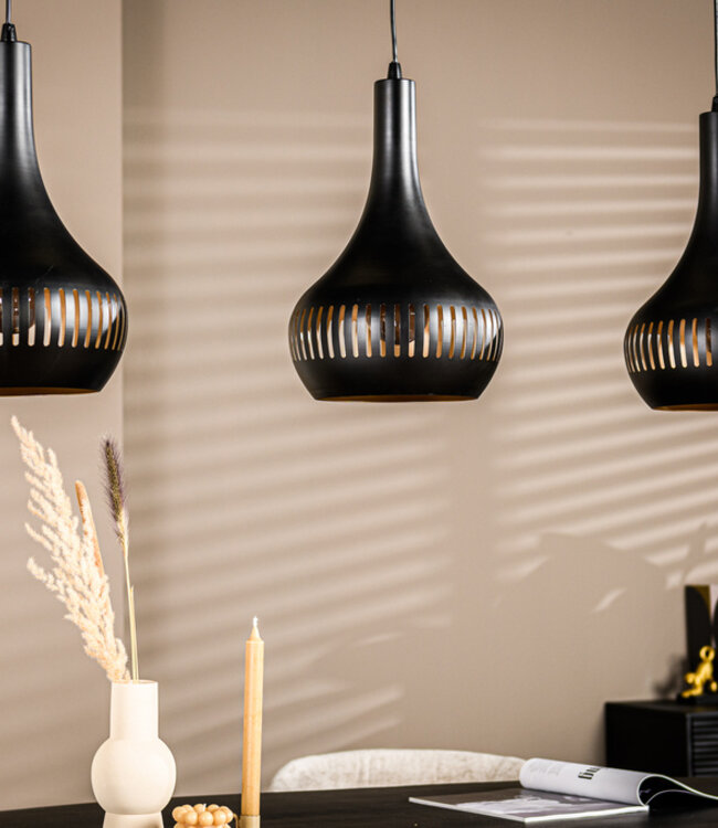 Not available Hanglamp Staal, 3-lichtpunen, H340 zwart