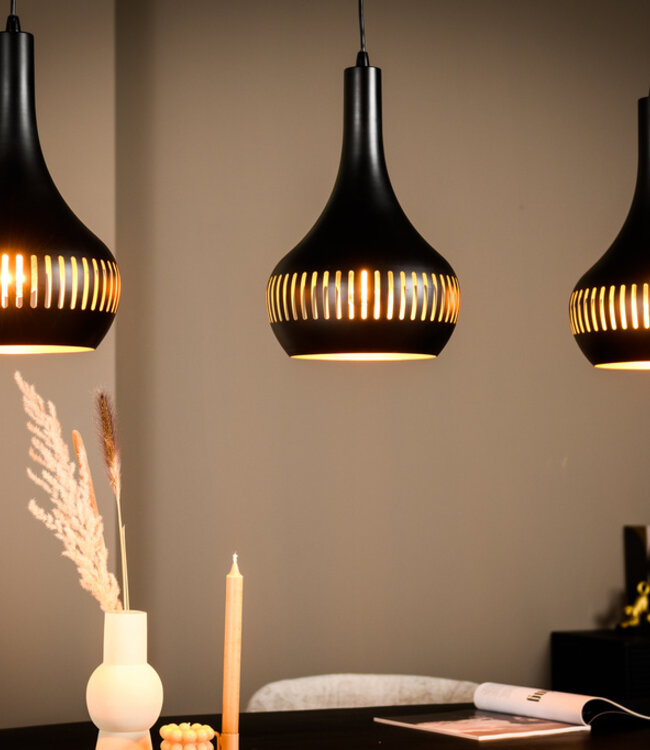 Not available Hanglamp Staal, 3-lichtpunen, H340 zwart