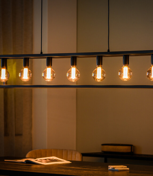Not available Hanglamp Staal 7-lichten, H340 zwart