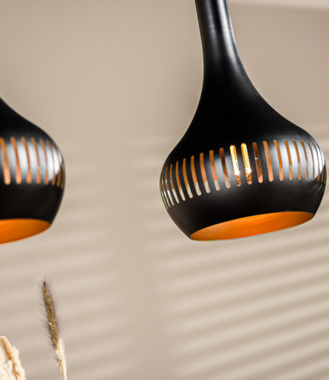 Not available Hanglamp Staal, 3-lichtpunen, H340 zwart