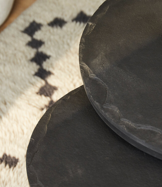 Starfurn Salontafel set Ora | Zwart Kadappa Stone 60-45 cm