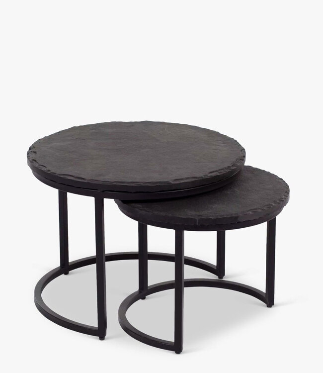 Starfurn Salontafel set Ora | Zwart Kadappa Stone 60-45 cm