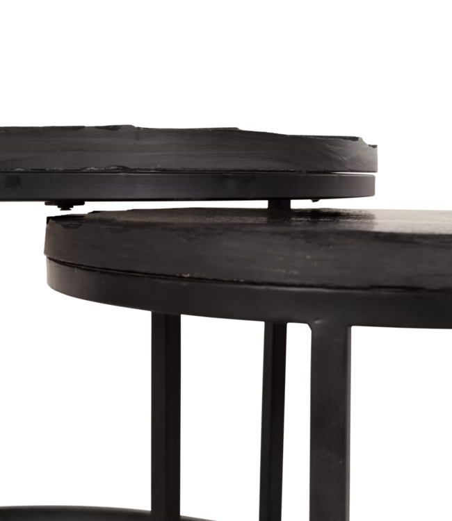 Starfurn Salontafel set Ora | Zwart Kadappa Stone 60-45 cm