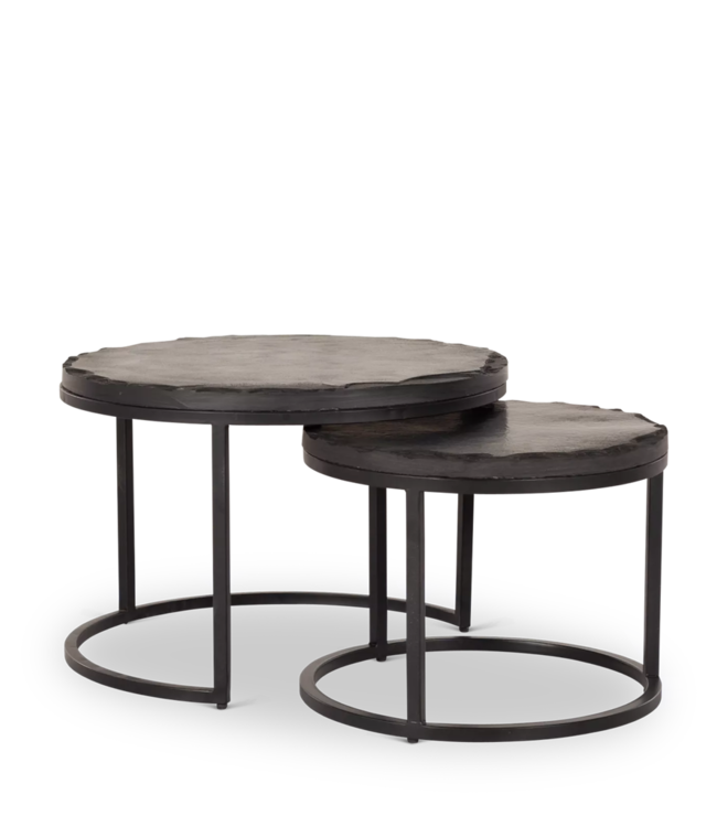 Starfurn Salontafel set Ora | Zwart Kadappa Stone 60-45 cm