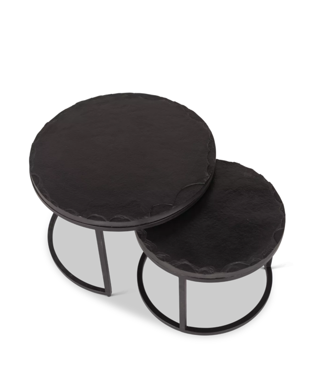 Starfurn Salontafel set Ora | Zwart Kadappa Stone 60-45 cm