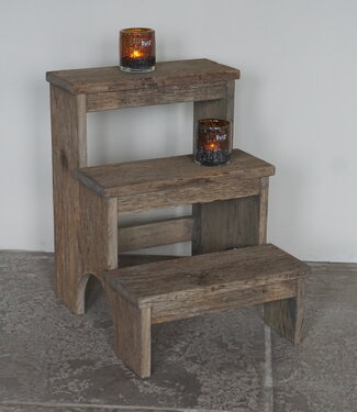 Rene Houtman Keukentrapje | Geborsteld Eikenhout | H60 x B45 x D54 cm