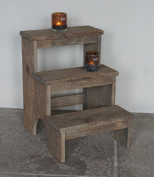Rene Houtman Keukentrapje | Geborsteld Eikenhout | H60 x B45 x D54 cm