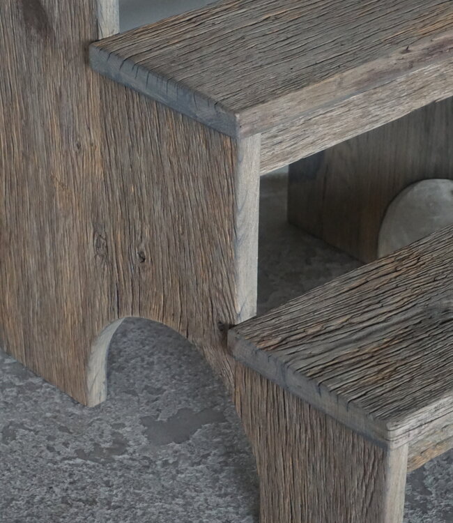 Rene Houtman Keukentrapje | Geborsteld Eikenhout | H60 x B45 x D54 cm