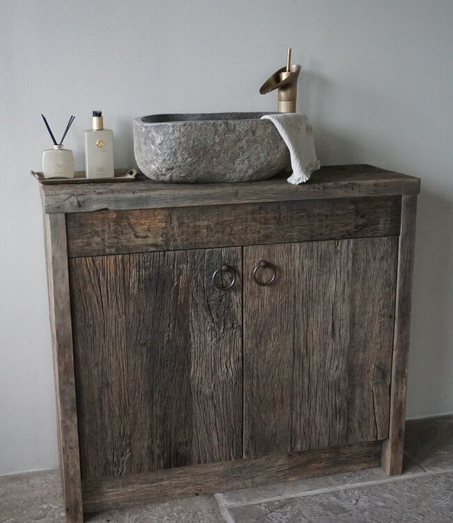 Rene Houtman Badkamermeubel Tim Oud Eikenhout L90xD30xH80 cm