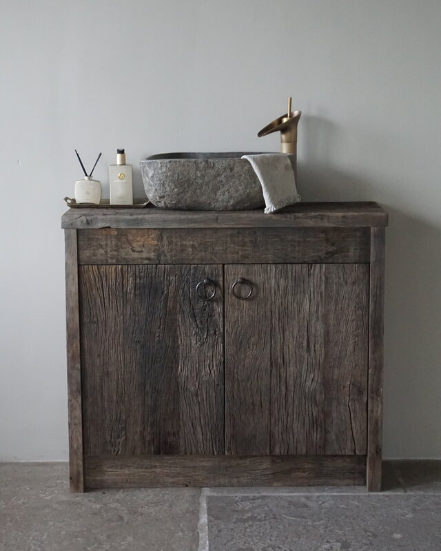 Rene Houtman Badkamermeubel Tim Oud Eikenhout L90xD30xH80 cm