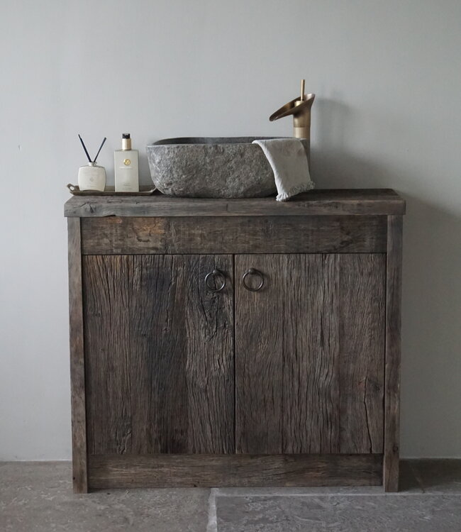 Rene Houtman Badkamermeubel Tim Oud Eikenhout L90xD30xH80 cm