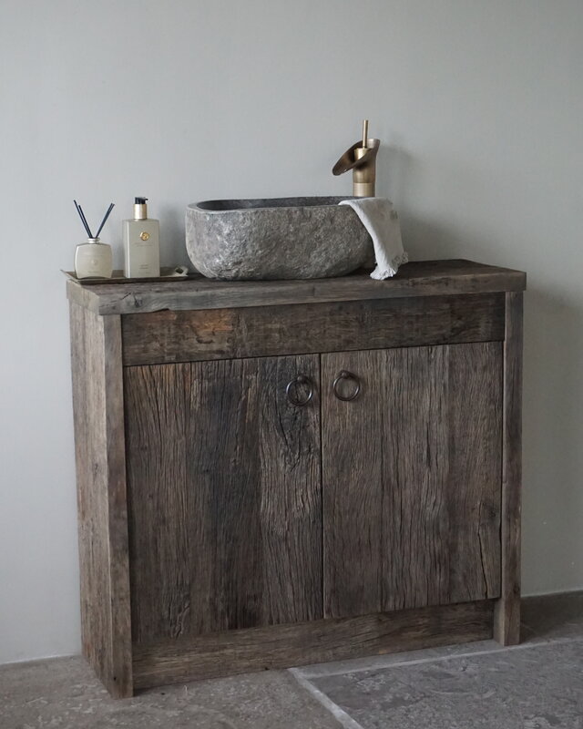Rene Houtman Badkamermeubel Tim Oud Eikenhout L90xD30xH80 cm