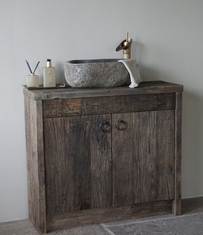 Rene Houtman Badkamermeubel Tim Oud Eikenhout L90xD30xH80 cm