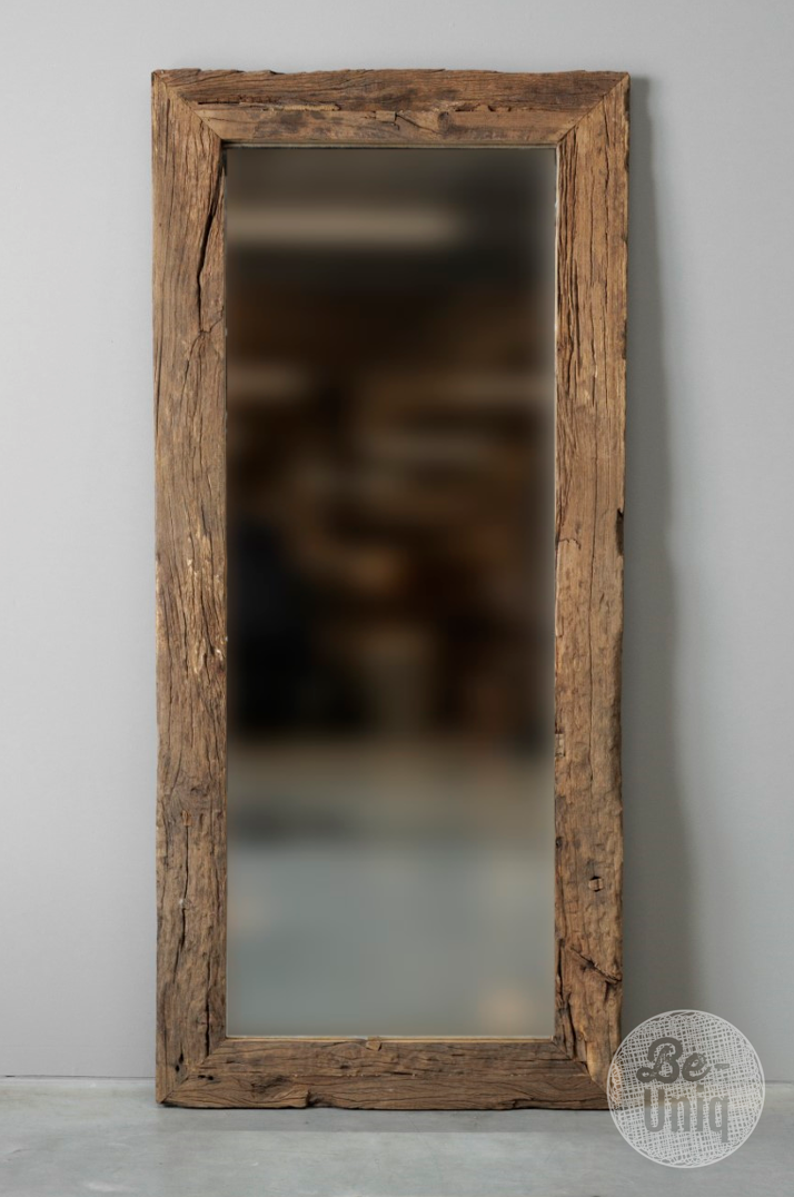 Gezzy Natuurlijke Houten Spiegel met Krul Frame – 7 x 110 x 110 cm - Rene Houtman