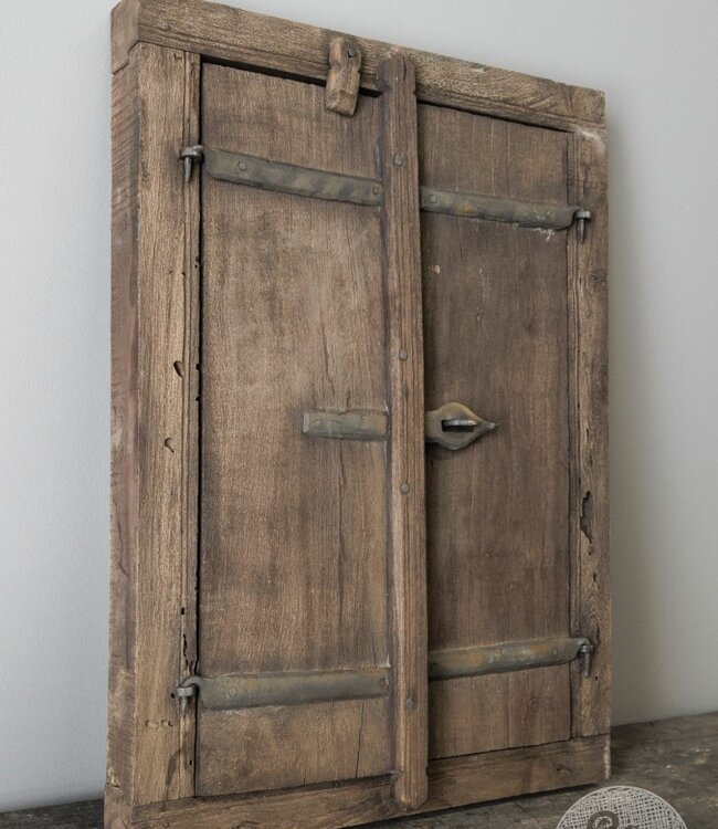 Be-Uniq Oud Raamluik Met Spiegel | India | H61xB46xD4 cm