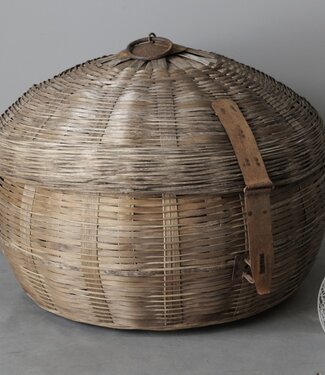 Be-Uniq Authentiek Rotan Mand Met Deksel | H49xB63xD63 cm