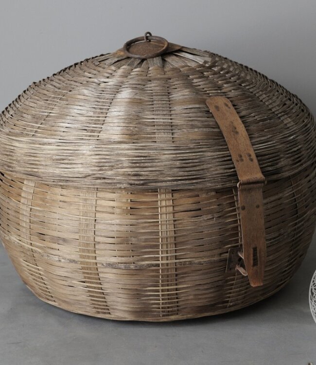 Be-Uniq Authentiek Rotan Mand Met Deksel | H49xB63xD63 cm