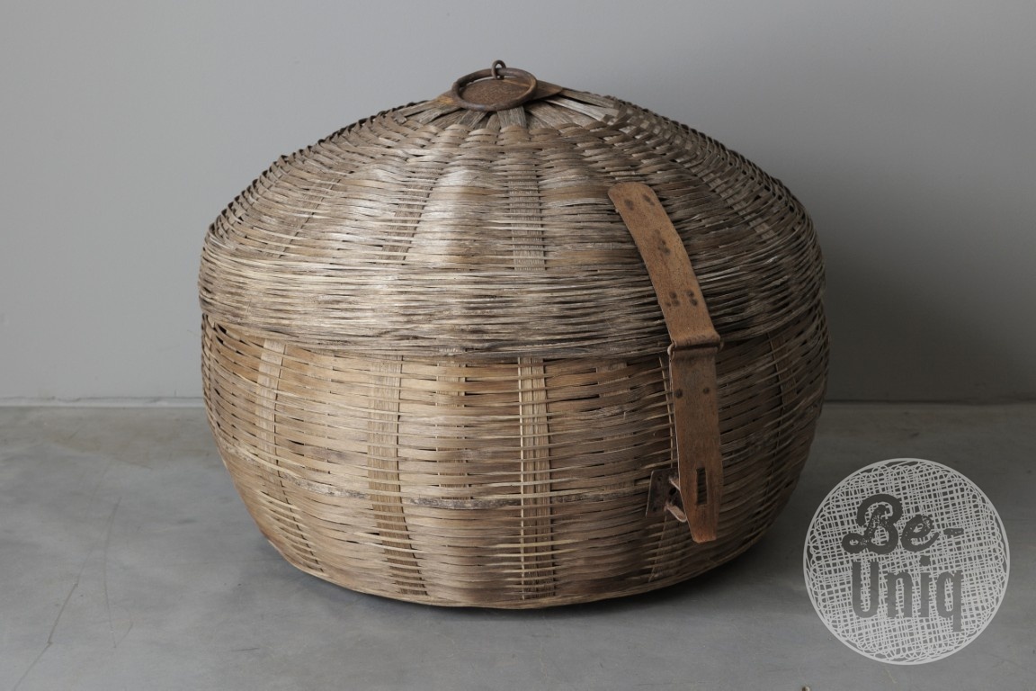 Be-Uniq Authentiek Rotan Mand Met Deksel | H49xB63xD63 cm
