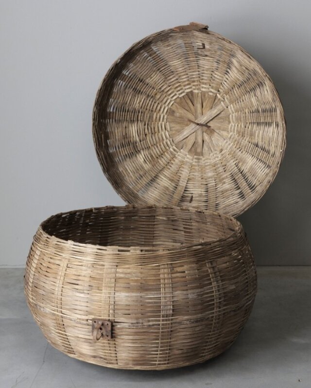 Be-Uniq Authentiek Rotan Mand Met Deksel | H49xB63xD63 cm