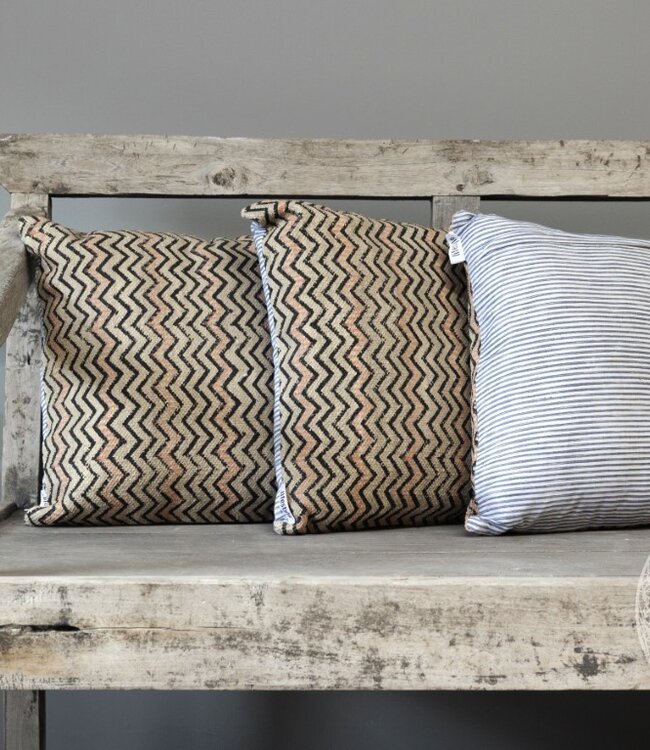 Be-Uniq Set van 2 Sierkussens Zigzag | Zalm | H45xB45 cm
