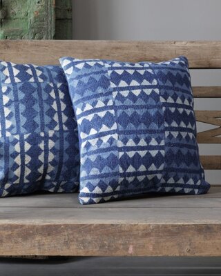 Be-Uniq Set van 2 Sierkussens Indigo | Dessin F | H45xB45 cm