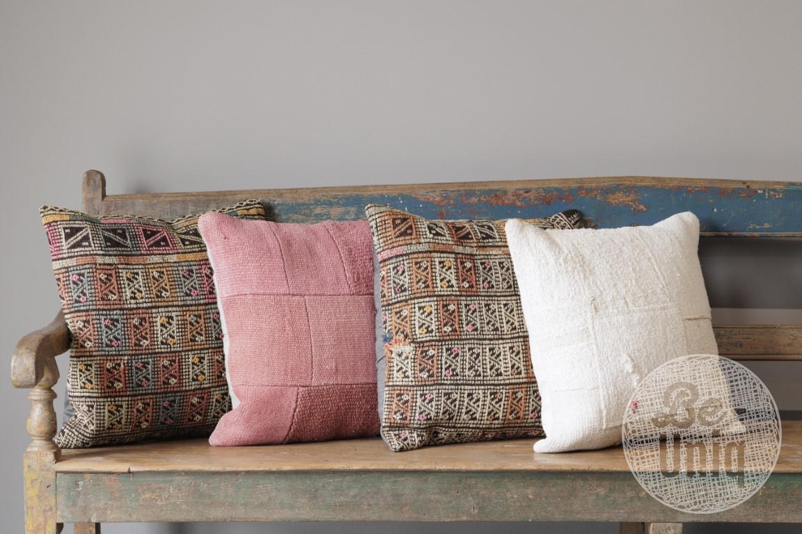 Be-Uniq Set Van 4 Kelimkussens | 2x 50/50 cm 2x 45/45 cm