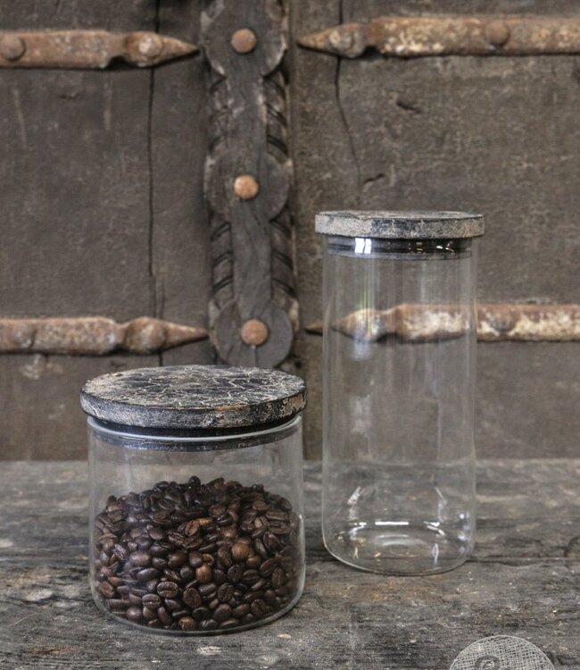 Be-Uniq Set Van 2 Glazen Potjes | Small | H11xB12xD12 cm