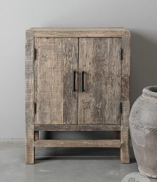Be-Uniq 2-Deurs Kastje | Oud Hout | H80xB60xD40 cm