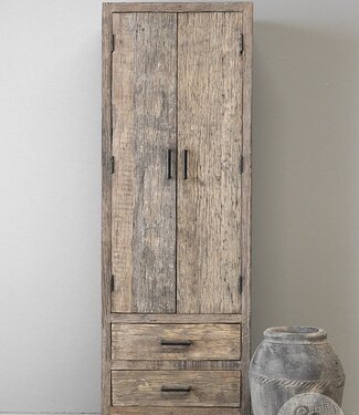 Be-Uniq 2-Deurs Kastje | Oud Hout | H180xB60xD40 cm