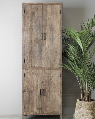 Be-Uniq 4-Deurs Kast | Oud Hout | H220xB75xD40 cm