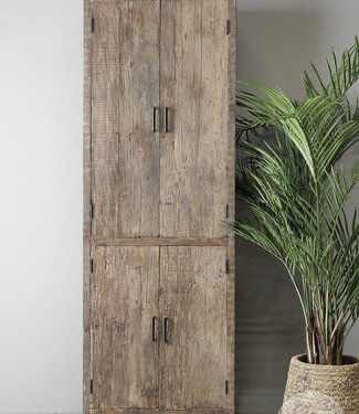 Be-Uniq 4-Deurs Kast | Oud Hout | H220xB75xD40 cm