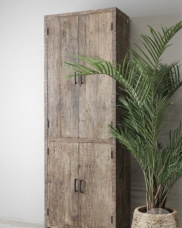 Be-Uniq 4-Deurs Kast | Oud Hout | H220xB75xD40 cm