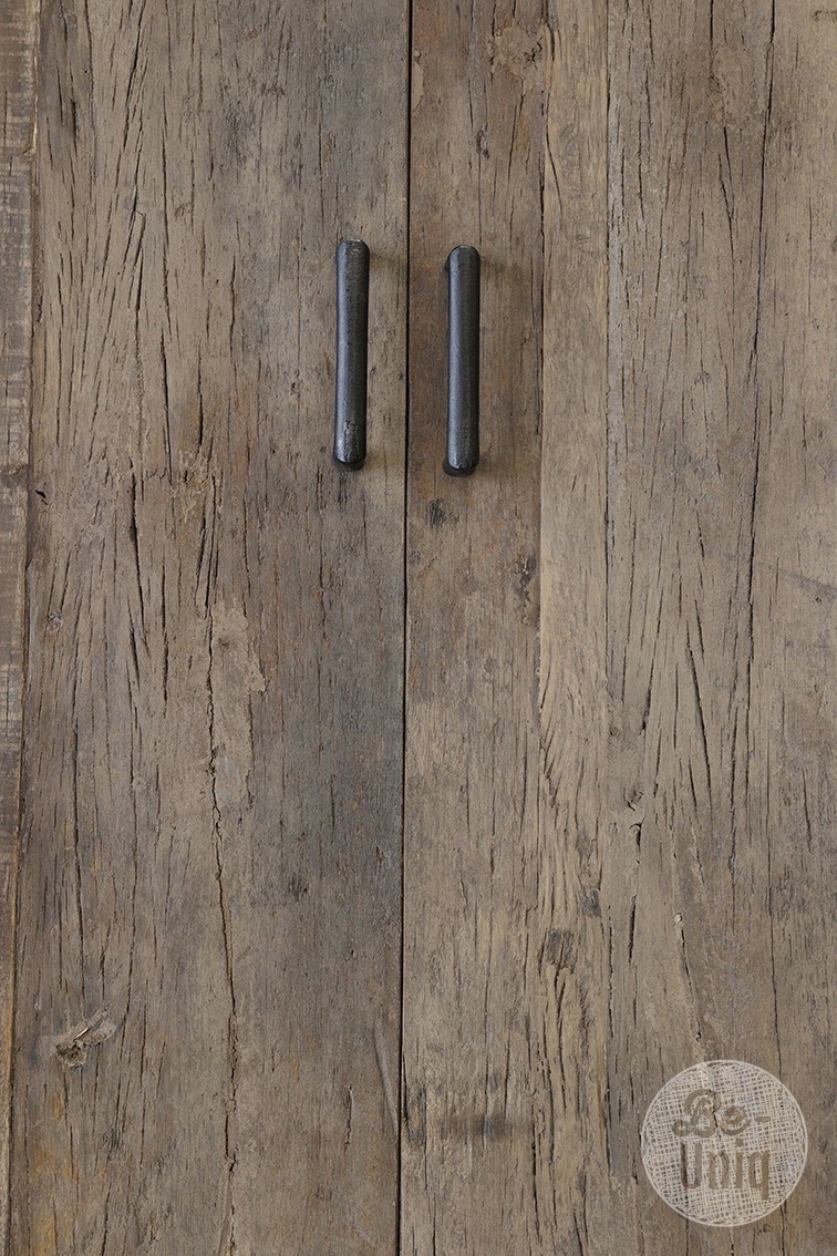 Be-Uniq 4-Deurs Kast | Oud Hout | H220xB75xD40 cm