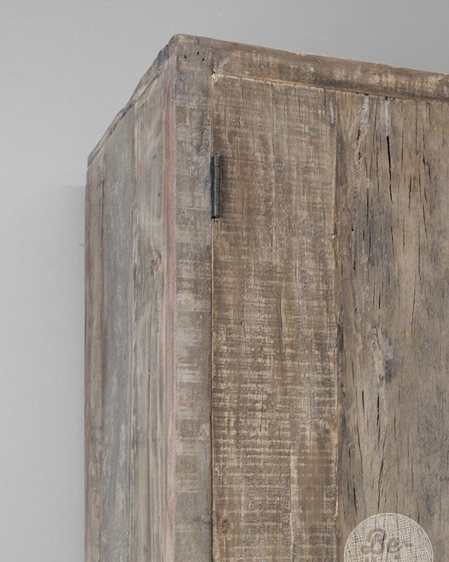Be-Uniq 4-Deurs Kast | Oud Hout | H220xB75xD40 cm