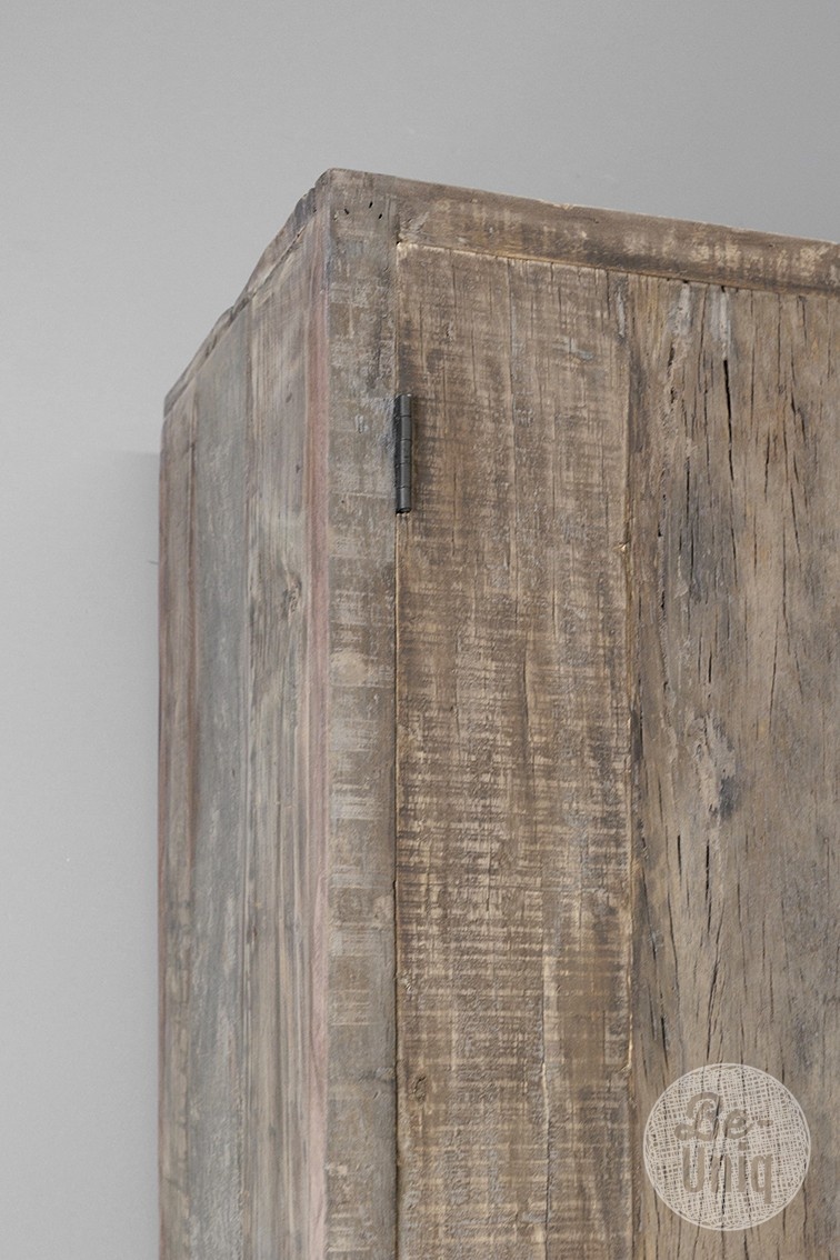 Be-Uniq 4-Deurs Kast | Oud Hout | H220xB75xD40 cm