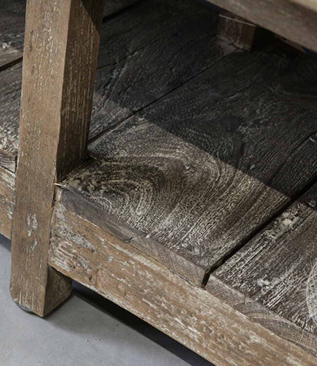 Be-Uniq Oud Laag Rek | Rustiek Verweerd | H50xB242xD43 cm
