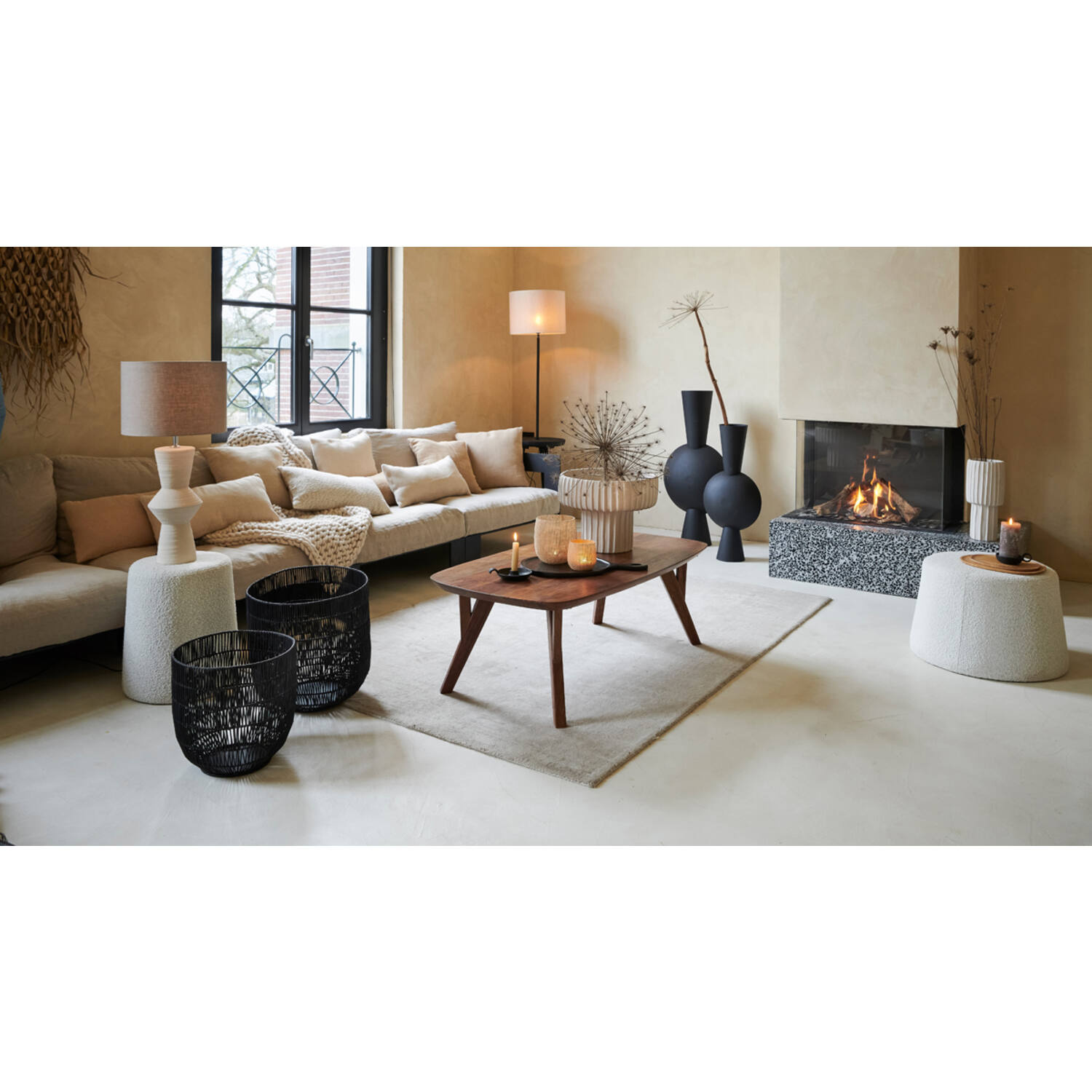Light&Living Lampenkap Cilinder | Dark Linen | H30 x D40 cm