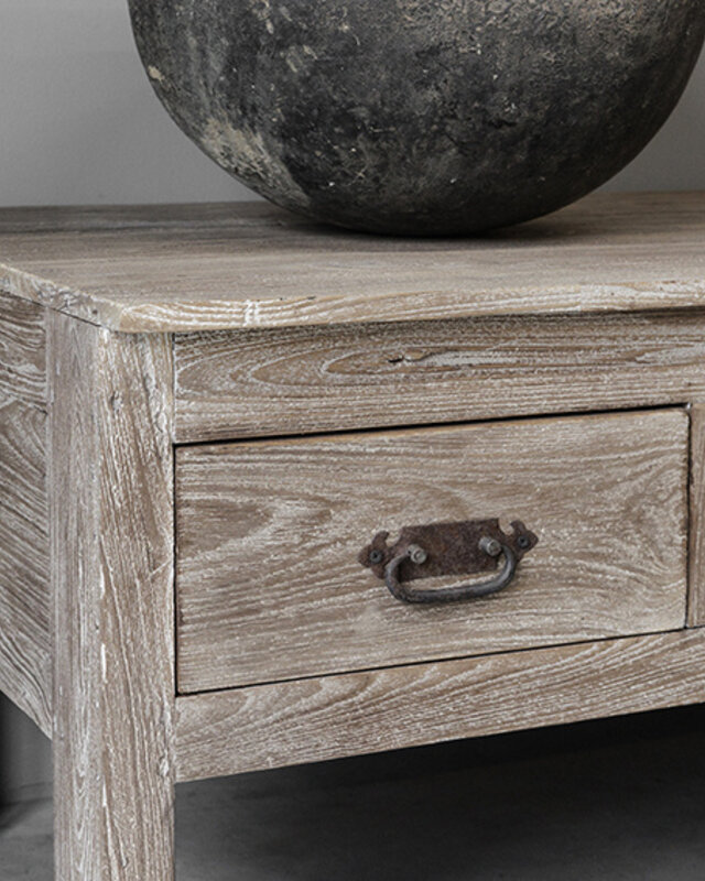 Be-Uniq Oude TV-Tafel | Rustiek Verweerd | H50xB160xD58 cm