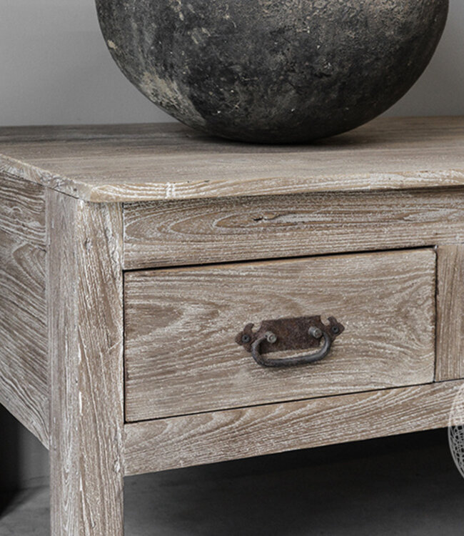 Be-Uniq Oude TV-Tafel | Rustiek Verweerd | H50xB160xD58 cm