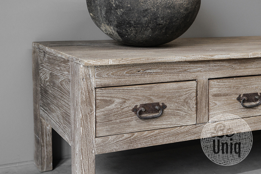 Be-Uniq Oude TV-Tafel | Rustiek Verweerd | H50xB160xD58 cm