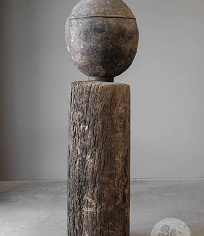 Be-Uniq Oude Houten Zuil | India | H99 x D37 cm