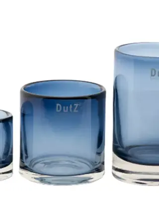 DutZ Kaarsenglas | Staalblauw Transparant | 3 Maten!