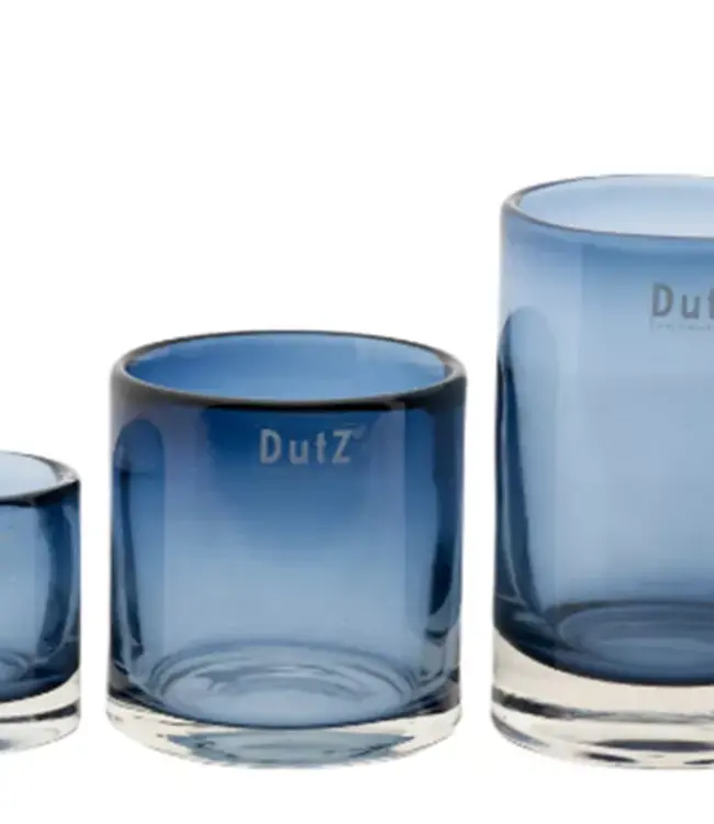 DutZ Kaarsenglas | Staalblauw Transparant | 3 Maten!