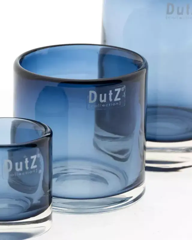 DutZ Kaarsenglas | Staalblauw Transparant | 3 Maten!